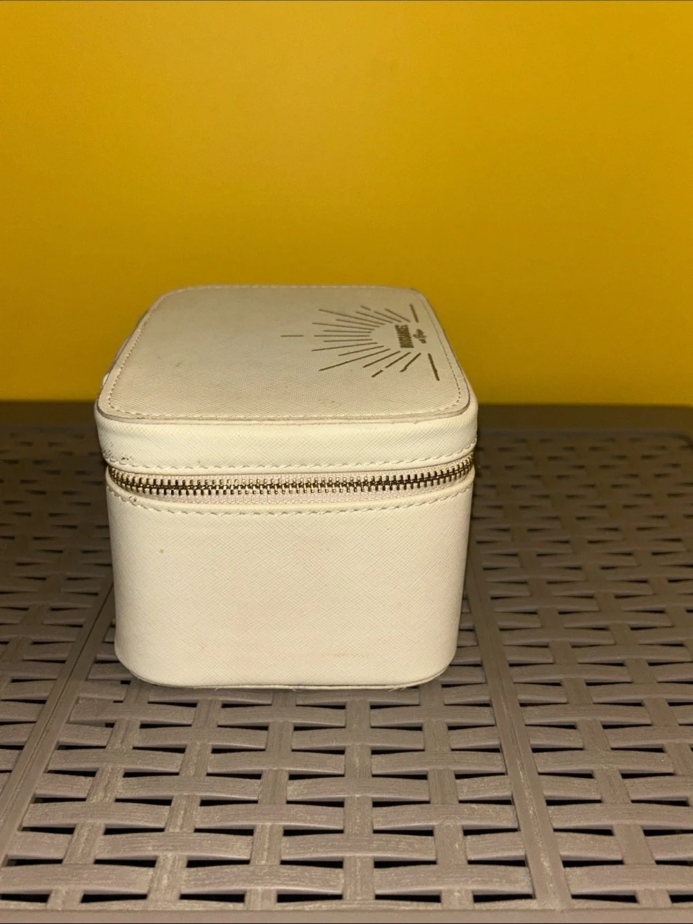 Biossance Travel Case w/ Pink Sunburst Drawstring Pouch Inside. NWOT